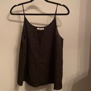 Black deep cut top